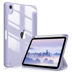 Fintie Case for iPad Mini 6/7 8.3 Inch, Shockproof Cover Clear Back Shell lilac